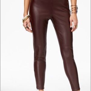 Free People brown faux leather leggings size 0